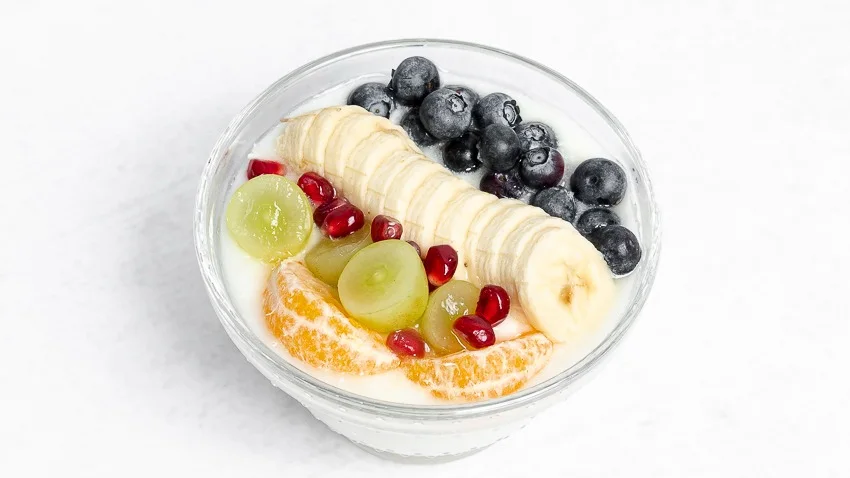 Yogurt and fruits