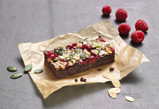 Raspberry brownie